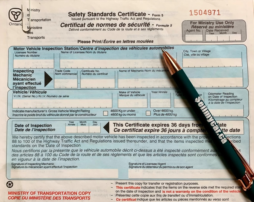 Safety Standard Certificate in Ontario